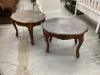 (2) SIDE TABLES W/ PAINTED TOPS