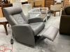 GREY LEATHER ELECTRIC RECLINER - SWIVELS & ROCKS - 4