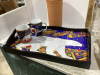 (2) BOXES W/ WINE GLASSES, WINE CHILLER, “POLAR BEAR” SERVING TRAY W/ 2 MUGS - 2