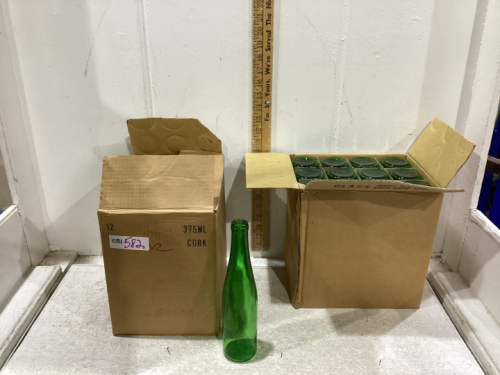 2 BOXES OF 375 ML GREEN BOTTLES