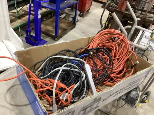 BOX OF EXTENSION CORDS