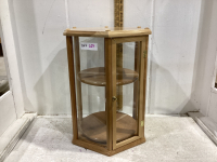 SMALL 6 SIDED DISPLAY CABINET 17” TALL X 13” WIDE