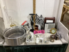 COSTUME JEWELRY, PICTURE FRAMES, CANDLE HOLDERS, ALUMINUM POT