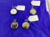 (4) OLD POCKET WATCHES - (1) WALTHAM, - NONE ARE RUNNING