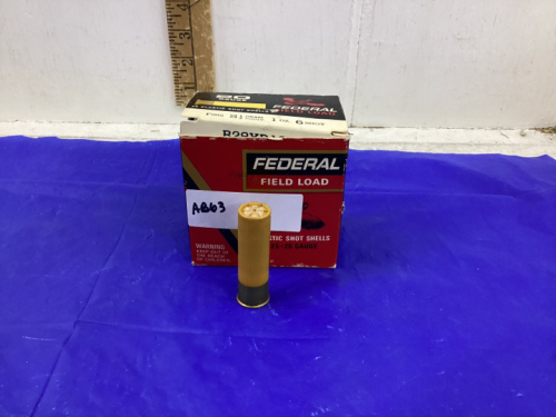 FEDERAL FIELD LOAD 20 GA 2 1/2”. #6 SHOT - (20) LIVE ROUNDS