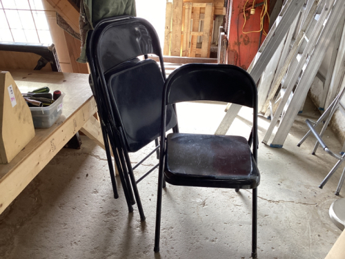 (3) FOLDING METAL CHAIRS - “SAMSONITE”