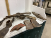 BOX W/ VARIETY OF PICK AXE & AXE HEADS - 3