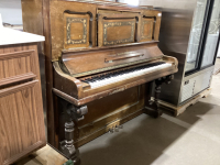 "UPRIGHT GRAND" JACOB BROS. ANTIQUE PIANO - PLAYS BUT CABINET HAS SOME ISSUES