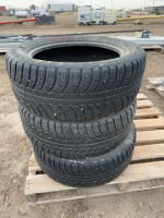 Set of three car tires