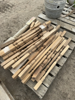 Pallet of oak spindles