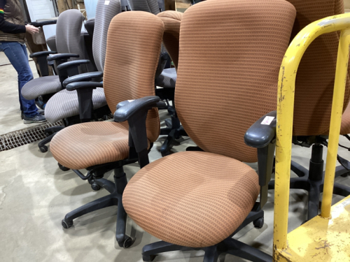 (2) USED OFFICE CHAIRS - ORANGE TONES