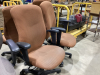 (2) USED OFFICE CHAIRS - ORANGE TONES - 2