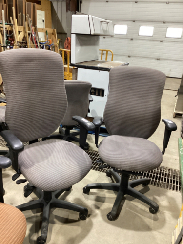 (2)USED ROLLING OFFICE CHAIRS -GREY TONES