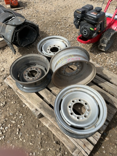 Four steel 8 bolt trailer rims