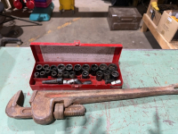 Impact socket set and steel pipe wrench