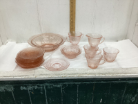 PINK DEPRESSION GLASS PIECES