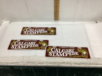 3 CALGARY STAMPEDE 60TH ANNIVERSARY -1972 SMALL LICENSE PLATES