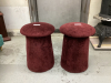 2 MUSHROOM STOOLS