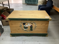 WOOD CHEST WITH GREEN TRIM