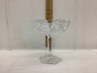 CRYSTAL CANDY DISH ON STAND - PINWHEEL