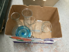 2 BOXES-OLDER POTS, PLASTIC DISHES, VASES, CAKE SAVER, GLASS BOWL - 3