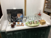 GLASSES, MUGS, WWII DVD, SALT + PEPPER, PLATTER