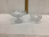 2 PINWHEEL CRYSTAL CANDY DISHES