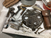 BROWNIE CAMERA, PLASTIC ICE BUCKET, MUSIC BOX , BRASS HORSE PLATE, VINTAGE COCKTAIL SET - 2
