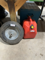 Rubber wheel and plastic jerrycan