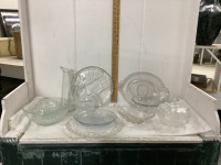 BOXFUL OF CLEAR GLASSWARE