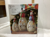 SET OF 3 CERAMIC LIGHTED SNOWMEN