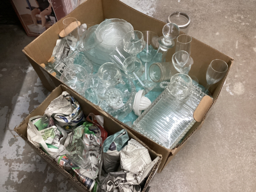 BOXFUL OF GLASSWARE