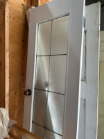 Pantry door with glass insert