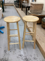 (2) WOOD STOOLS