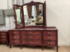 LARGE 9-DRAWER DRESSER W/ TRIFOLD MIRROR