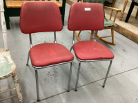 (2) RETRO CHROME/VINYL CHAIRS