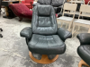 (2) SWIVEL RECLING BLACK LEATHERS CHAIRS - 3