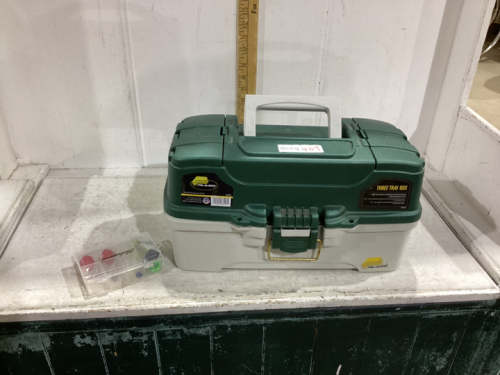 PLANO TACKLE BOX W/ A FEW FISHING ITEMS