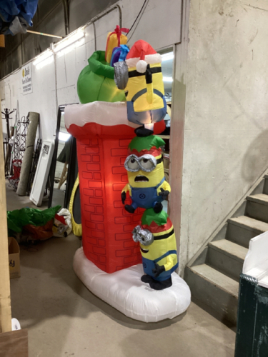 (2) BLOW-UP MINION CHRISTMAS DECOR -