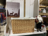 2 PIECES - WICKER BASKET W/ CHRISTMAS DECOR