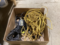 BOX OF EXTENSION CORDS -