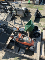 Pallet of yard equipment