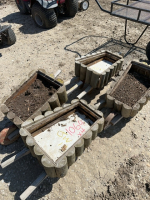 Four wheel barrel planters