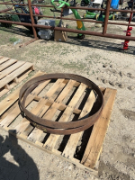 Two steel waggon wheel rims