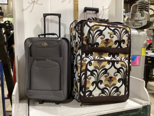 “GASOLINE” SUITCASE & CARRY ON - BOTH W/ 2 WHEELS