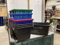 (9) PLASTIC GROCERY TOTES