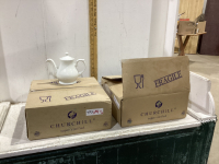 (2) BOXES W/ SMALL TEAPOTS