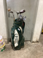 VINTAGE AUGUSTA GOLF BAG W/ MIXED CLUBS