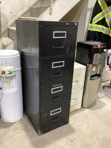 4-DRAWER BLACK FILING CABINET