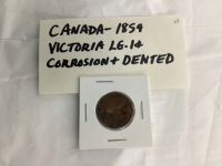 CANADIAN 1859 VICTORIA LARGE 1 CENT COIN